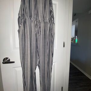 Striped Black and White Jumpsuit